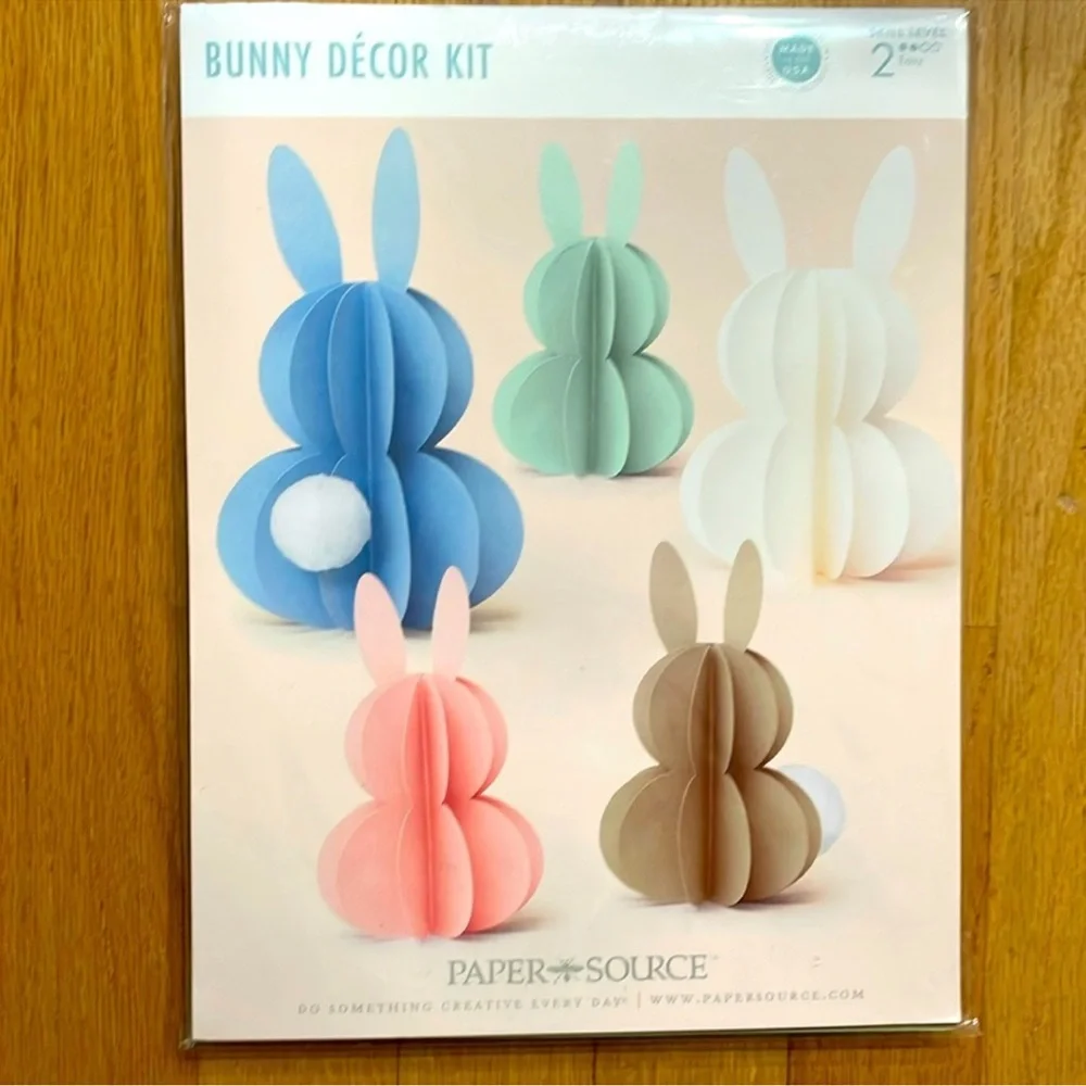 Bunny decor kit, spring theme, easter paper source easy project paper 8 rabbits